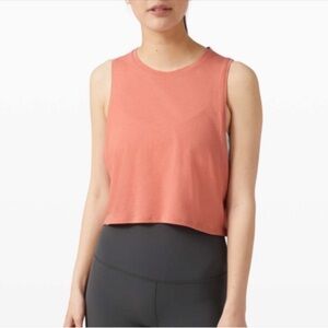 Lululemon Cut Back Crop Tank Rustic Coral size 4